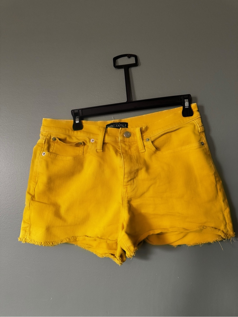 J.Crew Mercantile Mustard Yellow Denim Cutoff Shorts – Size 29High Rise